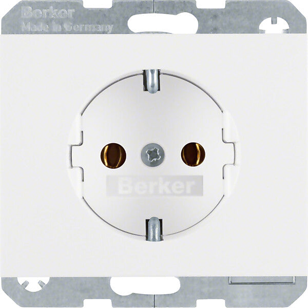 Hager/Berk SCHUKO-Steckdose pws/gl ohne Klappdeckel 41157009